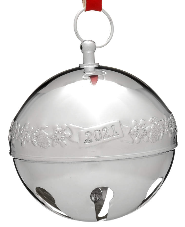 Sleigh Bell-Sterling Ornament 2021 Acorns & Snowflakes  2 3/4 Ht - Boxed by Wallace Silver-1