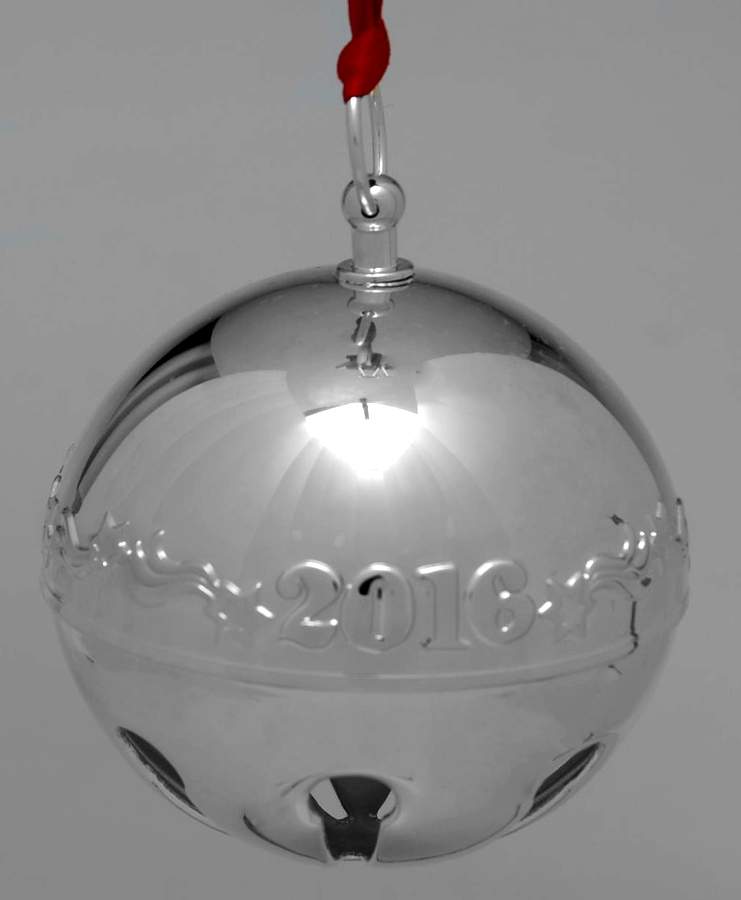 Sleigh Bell-Sterling Ornament 2016 Stars & Ribbons - 2 3/4 Ht - Boxed by Wallace Silver-1
