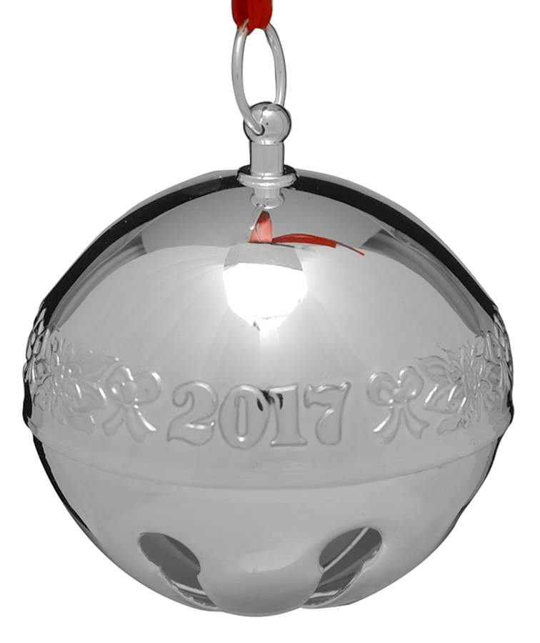 Sleigh Bell-Sterling Ornament 2017 Ribbon & Flowers - Boxed by Wallace Silver-1