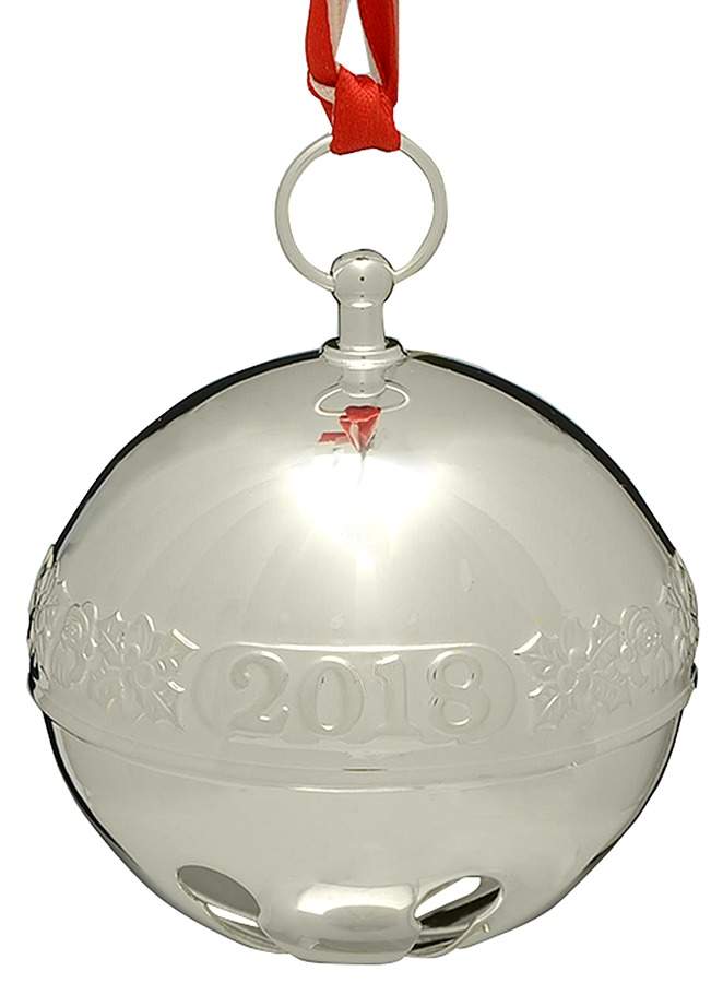 Sleigh Bell-Sterling Ornament 2018 Holly & Santas - Boxed by Wallace Silver-1