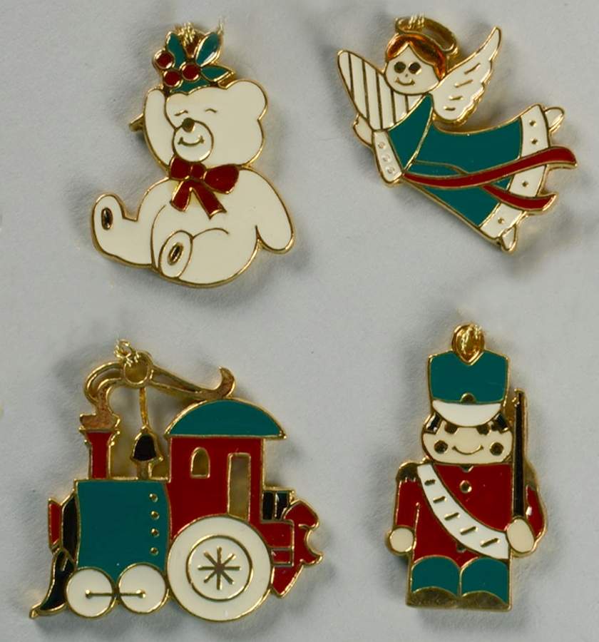 Christmas Cookie Holiday Classic Mini-Ornaments-Set Of 4 - No Box by Wallace Silver-1