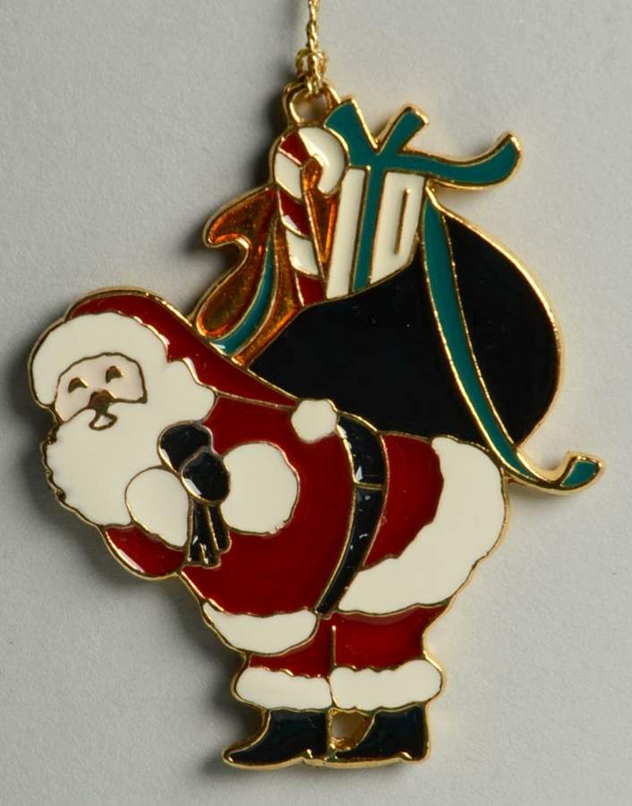 Christmas Cookie Santa With Bag Of Toys-Black Bag - No Box by Wallace Silver-1