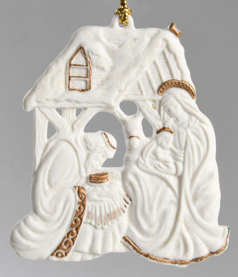 Nativity-Jasperware Manger-White  - No Box by Wedgwood-1
