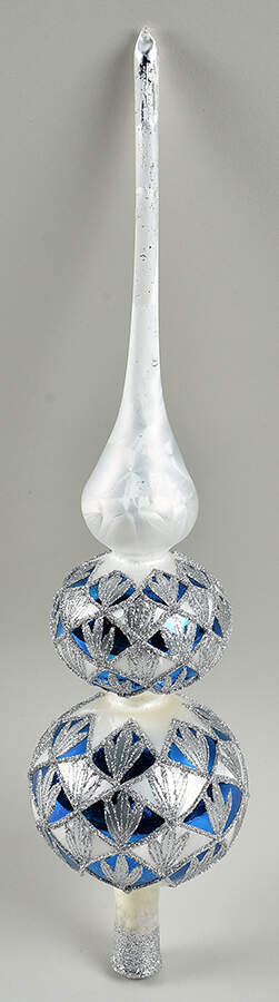 Tree Toppers-Blown Glass Jubilee-Blue And White - No Box by Waterford Crystal-1