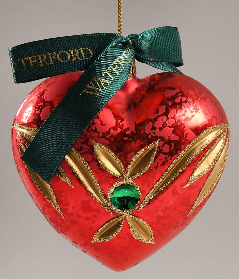 Holiday Heirloom Red, Green, Gold Ashling Heart - Boxed by Waterford Crystal-1