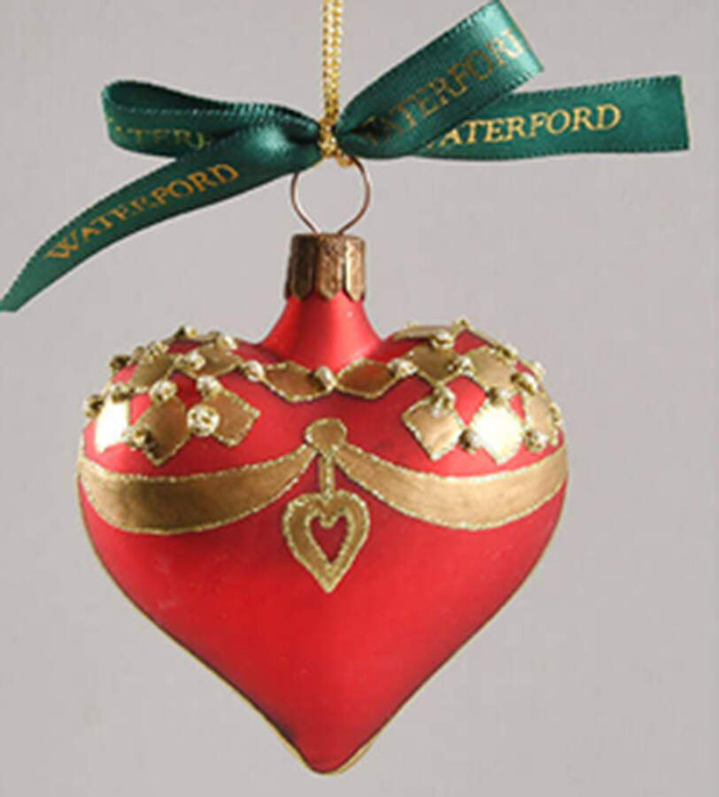 Holiday Heirloom Red, Green, Gold Mini Love Heart-Red,Gold - No Box 61b by Waterford Crystal-1