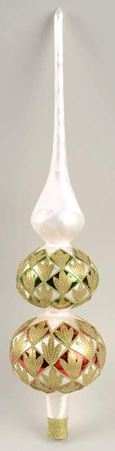 Tree Toppers-Blown Glass Holiday Jubilee-Red,Green,Gold - Boxed by Waterford Crystal-1