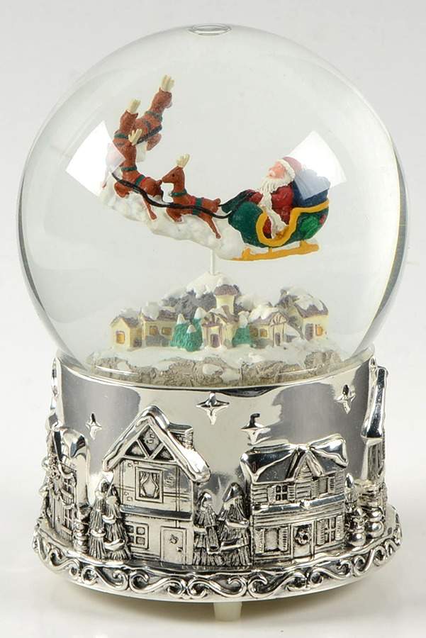 Christmas Musical Snowglobe Santa And Sleigh - Boxed by Wallace Silver-1
