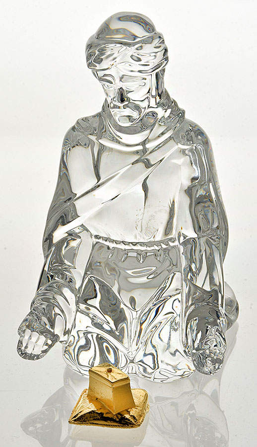 Millennium Nativity-Figurine Melchior-King Sitting - No Box by Waterford Crystal-1