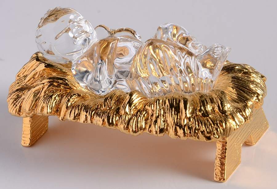 Millennium Nativity-Figurine Jesus With Manger-2 Pc Set - No Box by Waterford Crystal-1