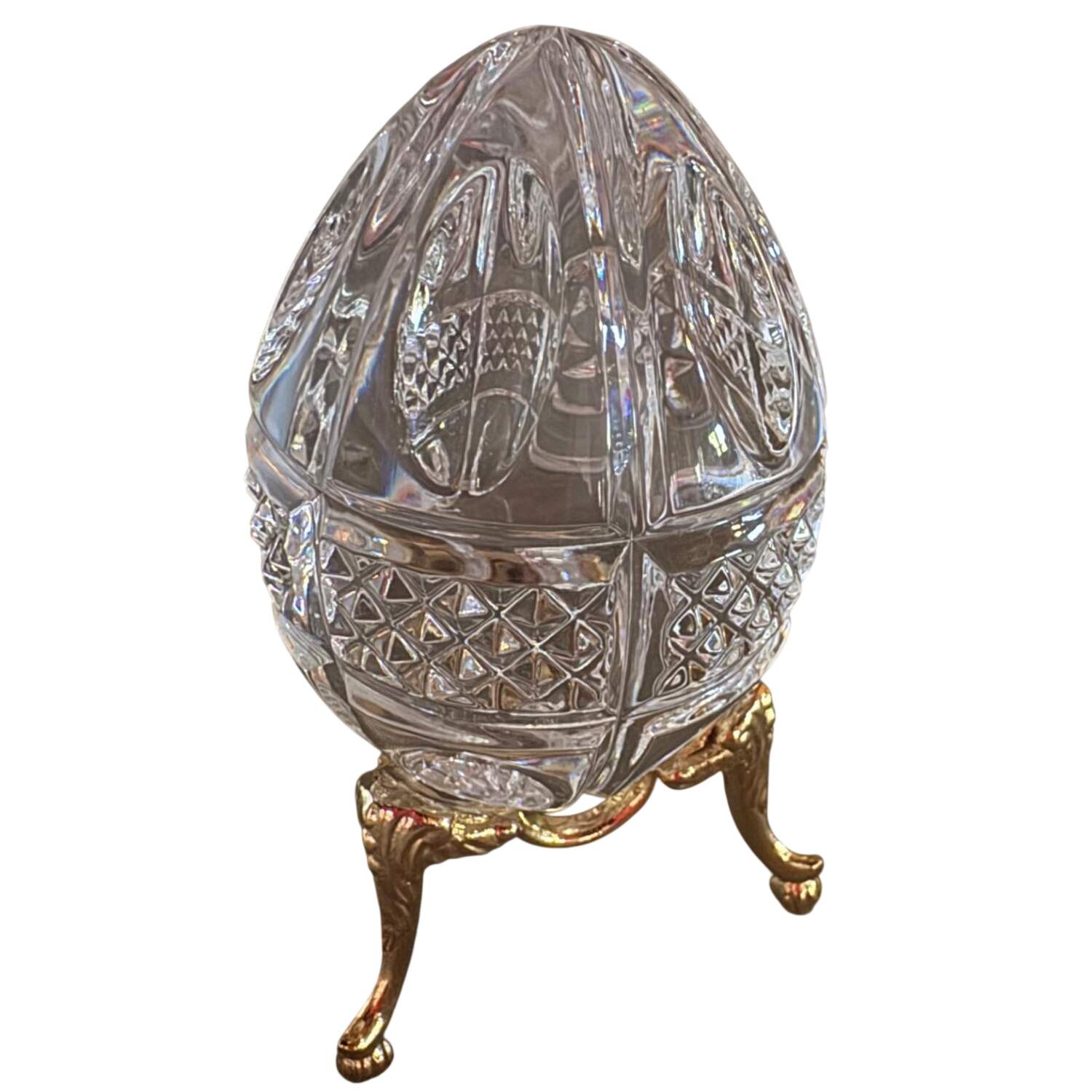 Annual Egg (Sterling or Silverplate Base) 1997-Crystal Egg Only - No Box by Waterford Crystal-1
