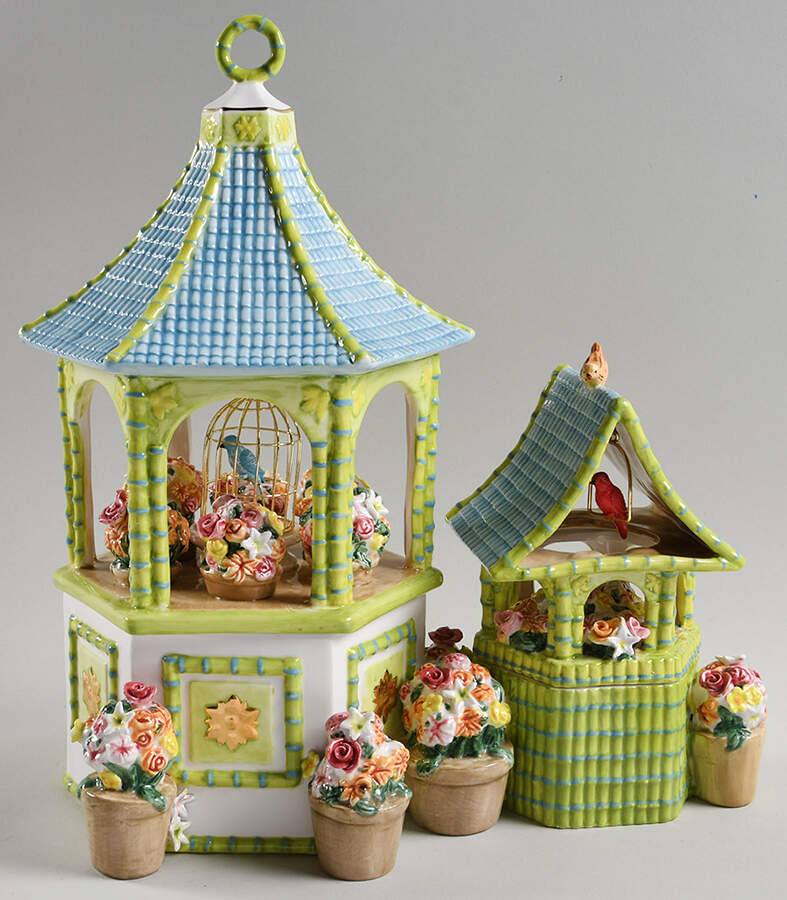 Holiday Heirloom Cookie Jars Songbird Pagoda - No Box by Waterford China-1