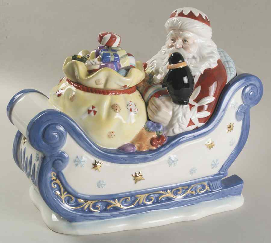 Holiday Heirloom Cookie Jars North Pole Sleigh Ride-Musical - Boxed by Waterford China-1