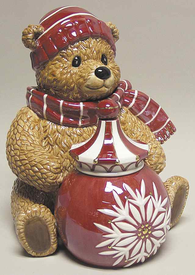 Holiday Heirloom Cookie Jars Teddy Bear Musical Cookie Jar - Boxed by Waterford China-1