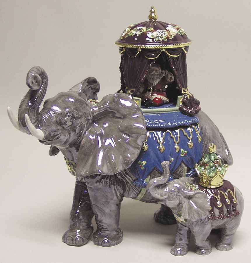 Holiday Heirloom Cookie Jars Maharaja Elephants Cookie Jar - Boxed by Waterford China-1