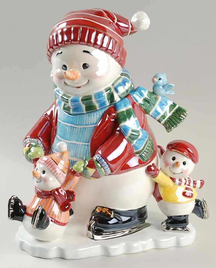 Holiday Heirloom Cookie Jars Snowy Village Holidays On Ice-Musical - Boxed by Waterford China-1