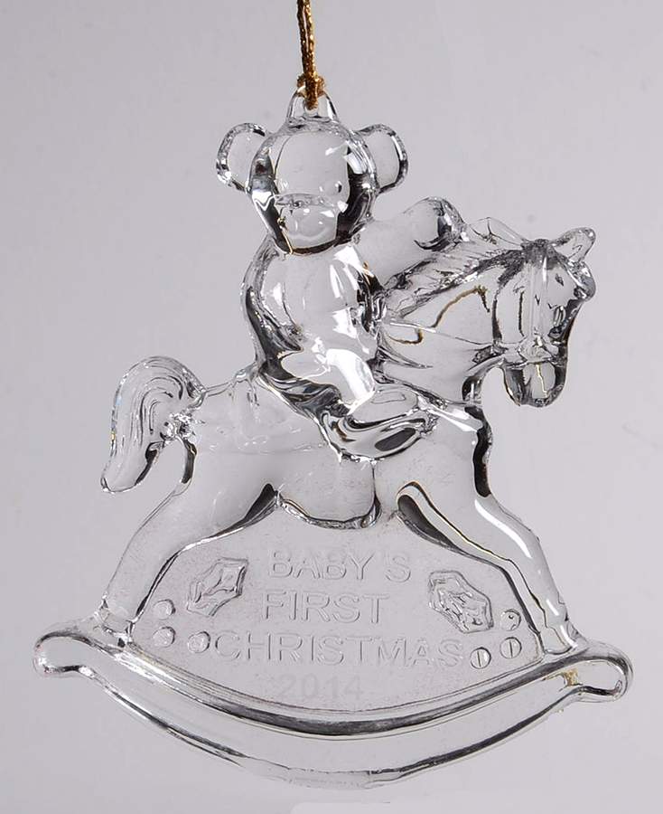 Marquis Baby's First Christmas Bear On Rocking Horse - Boxed by Waterford Crystal-1