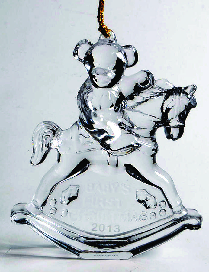 Marquis Baby's First Christmas Bear On Rocking Horse - Boxed by Waterford Crystal-1