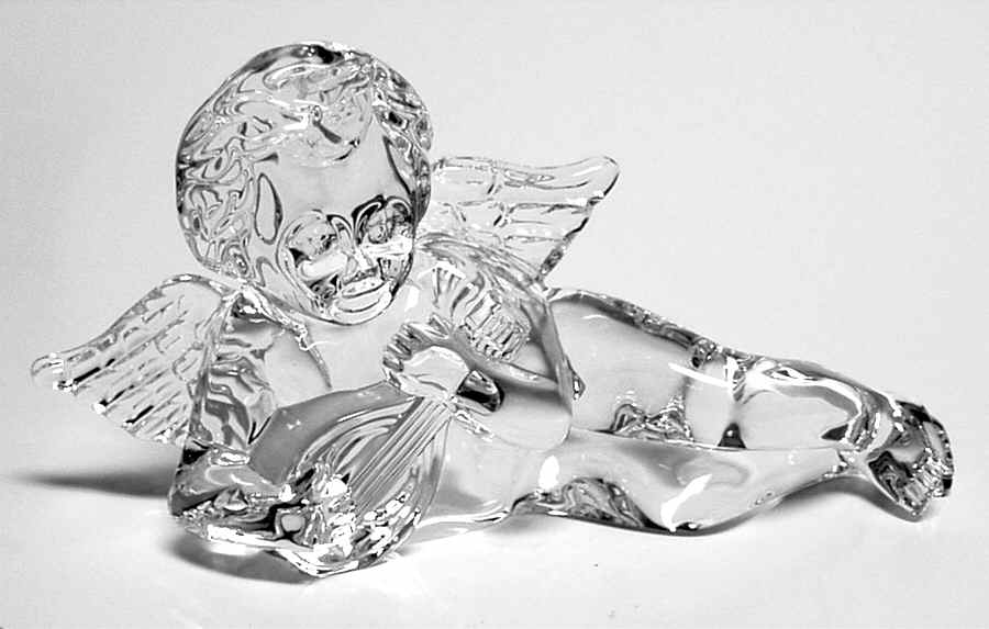 Crystal Cherubs Cherub With Lute - With Box by Waterford Crystal-1