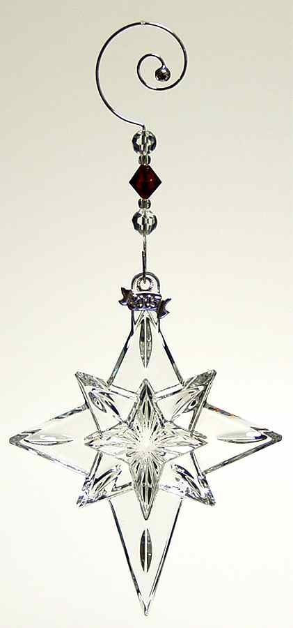 Crystal Star Ornament Snow Star With Red Enhancer - Boxed by Waterford Crystal-1