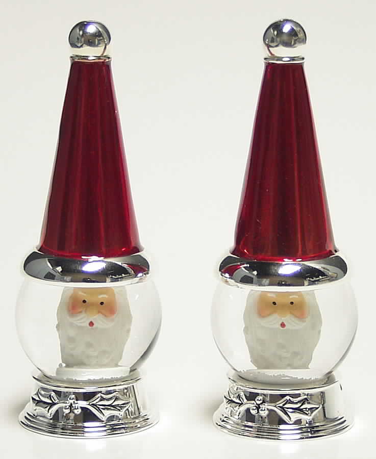 Wallace Silver Giftware Silverplated Santa Claus Salt&Pepper Set - Salt And Pepper Set by Wallace Silver-1