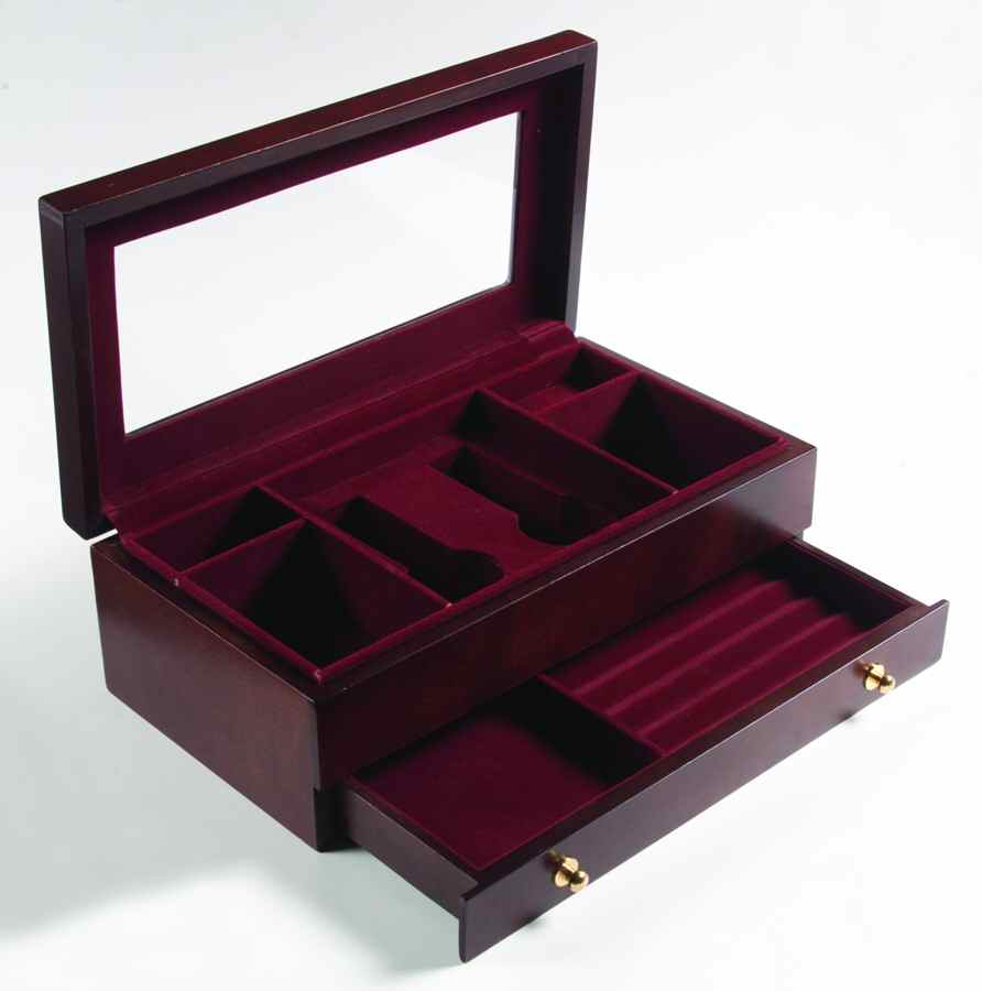 Wallace Silver Giftware Mens Glass Top Valet-Wooden - Boxed by Wallace Silver-1