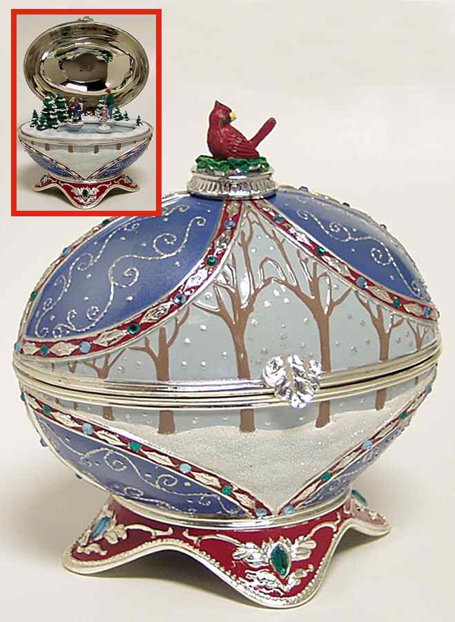 Wallace Silver Giftware Christmas Skating Egg-3 Songs - Boxed by Wallace Silver-1