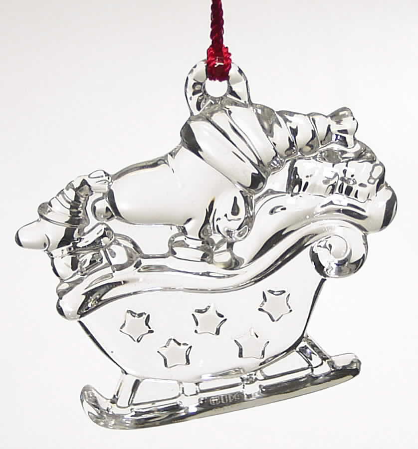 Peanuts Snoopy & Woodstock In Sleigh 50th Anniv - No Box by Waterford Crystal-1