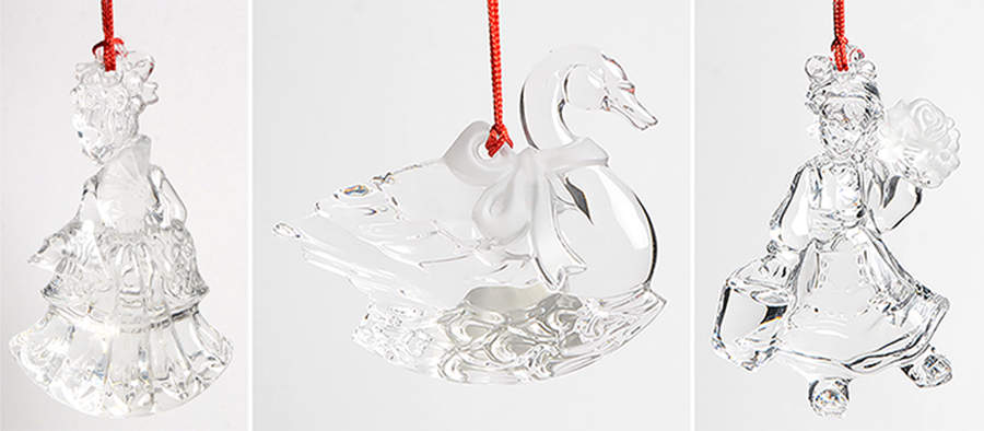 Marquis Twelve Days of Christmas Third Set Of 3-Swans, Maids,Ladies - No Box by Waterford Crystal-1