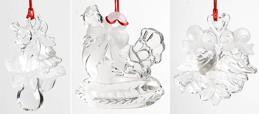 Marquis Twelve Days of Christmas Set Of 3-Partridge,Doves,French Hens - No Box by Waterford Crystal-1