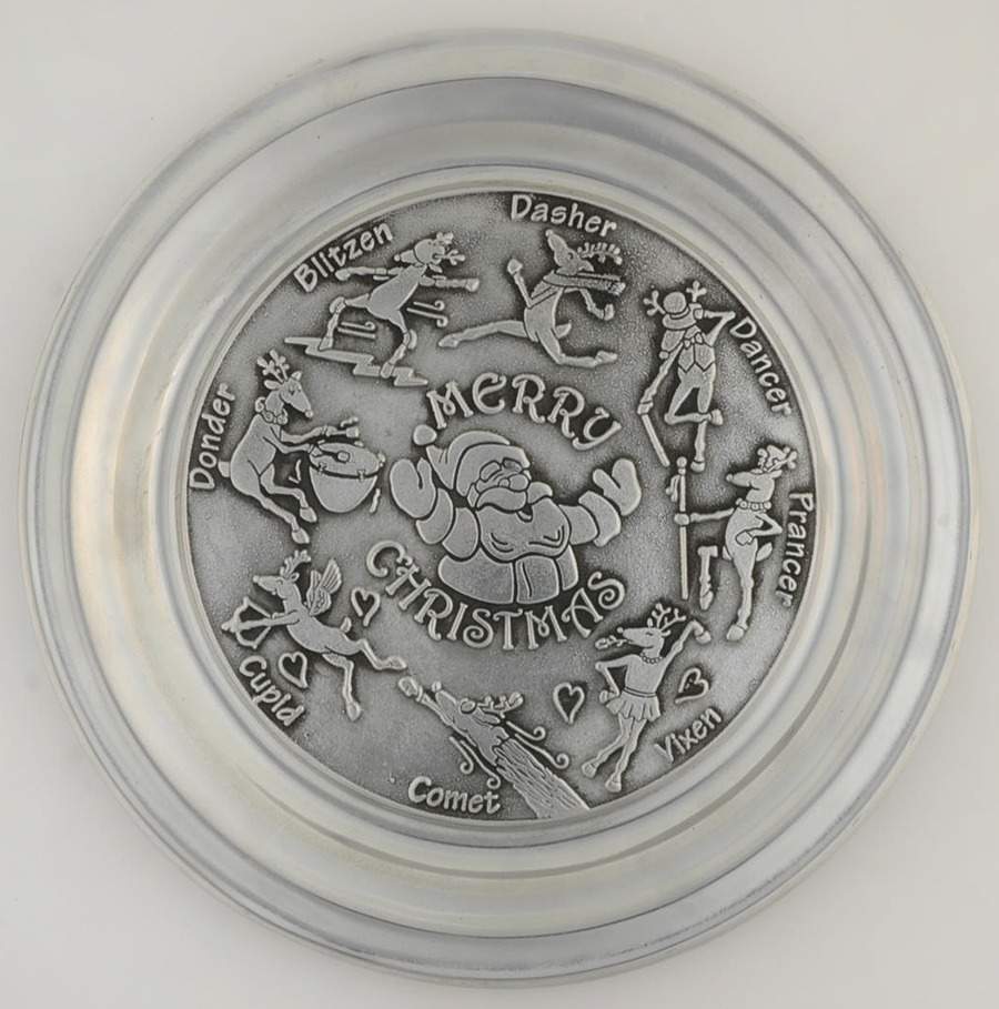 Reindeer Christmas Plate Eight Reindeer Plate - Boxed by Wilton Armetale-1