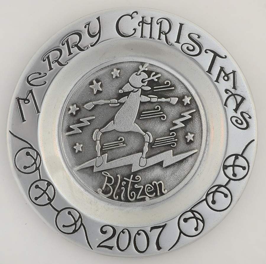 Reindeer Christmas Plate Blitzen - No Box by Wilton Armetale-1