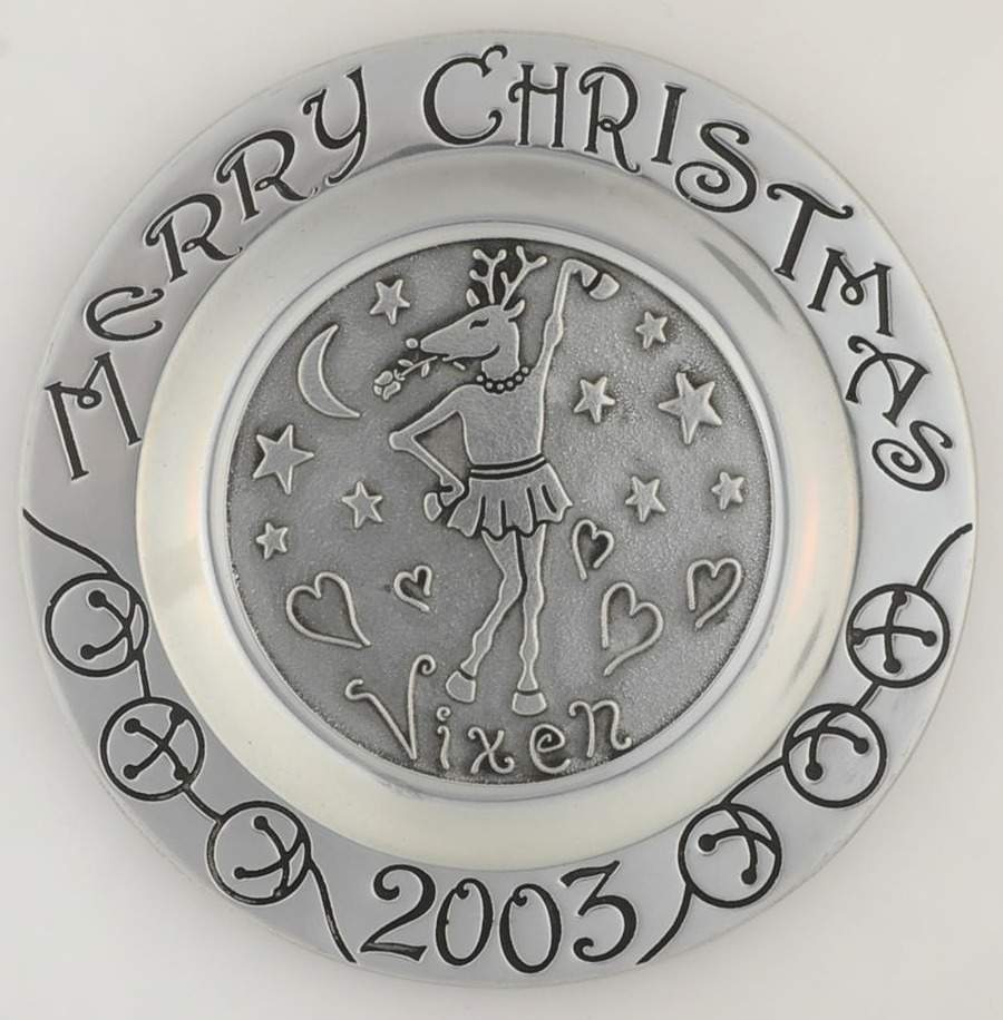 Reindeer Christmas Plate Vixen - Boxed by Wilton Armetale-1