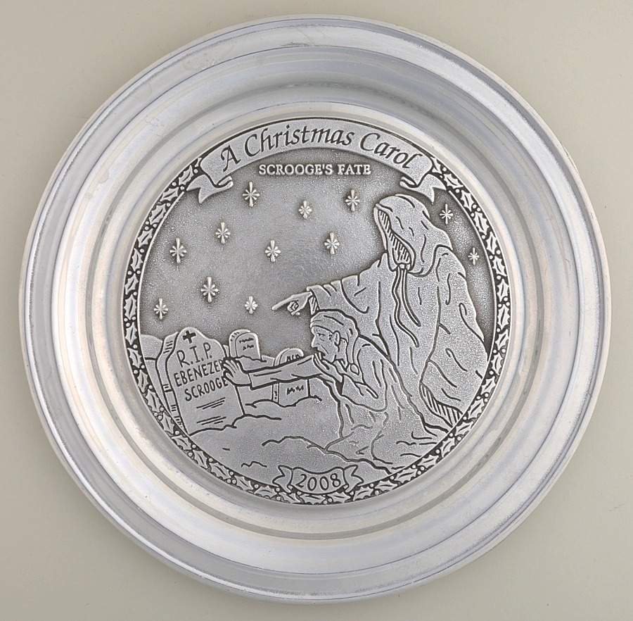 A Christmas Carol-Plate Scrooge Is Shown His Fate - No Box by Wilton Armetale-1