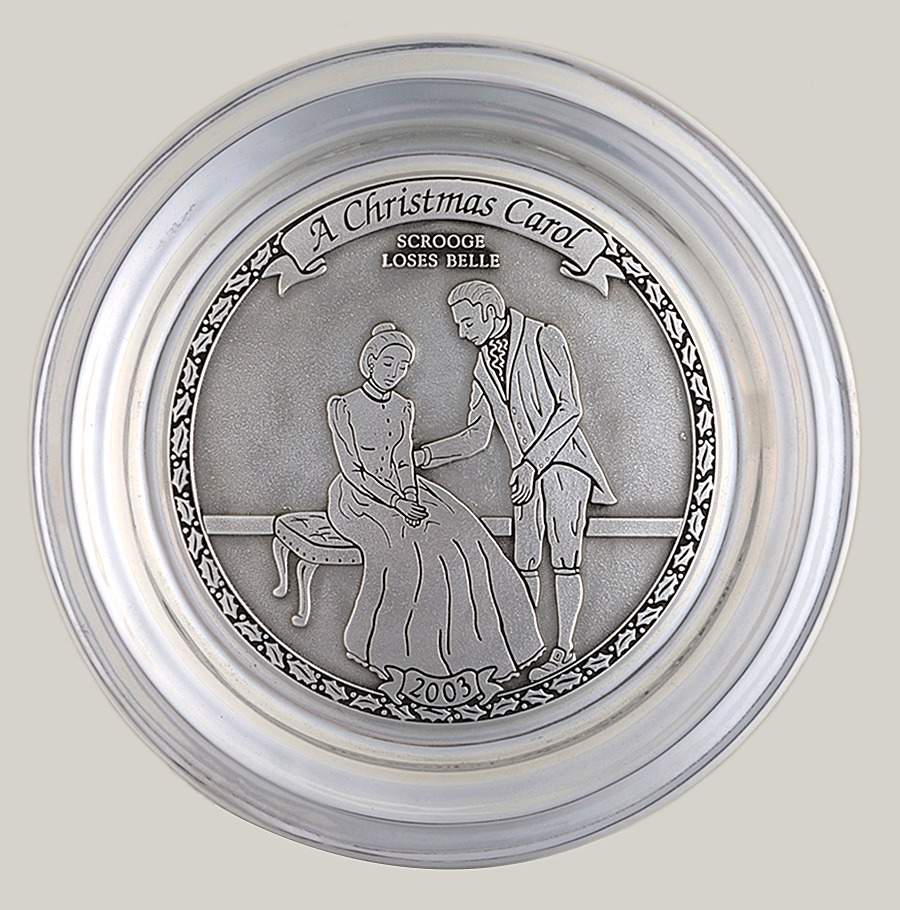 A Christmas Carol-Plate Scrooge Loses Belle - Boxed by Wilton Armetale-1