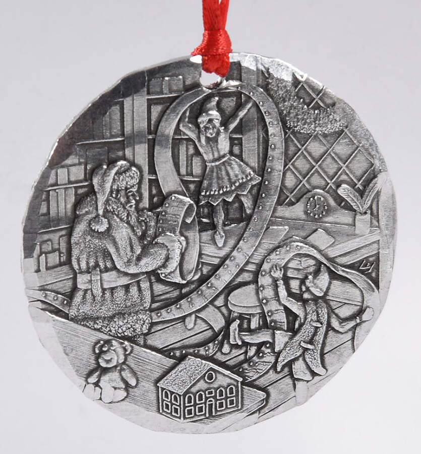 Annual Aluminum Ornament Checking It Twice - Boxed by Wendell August-1