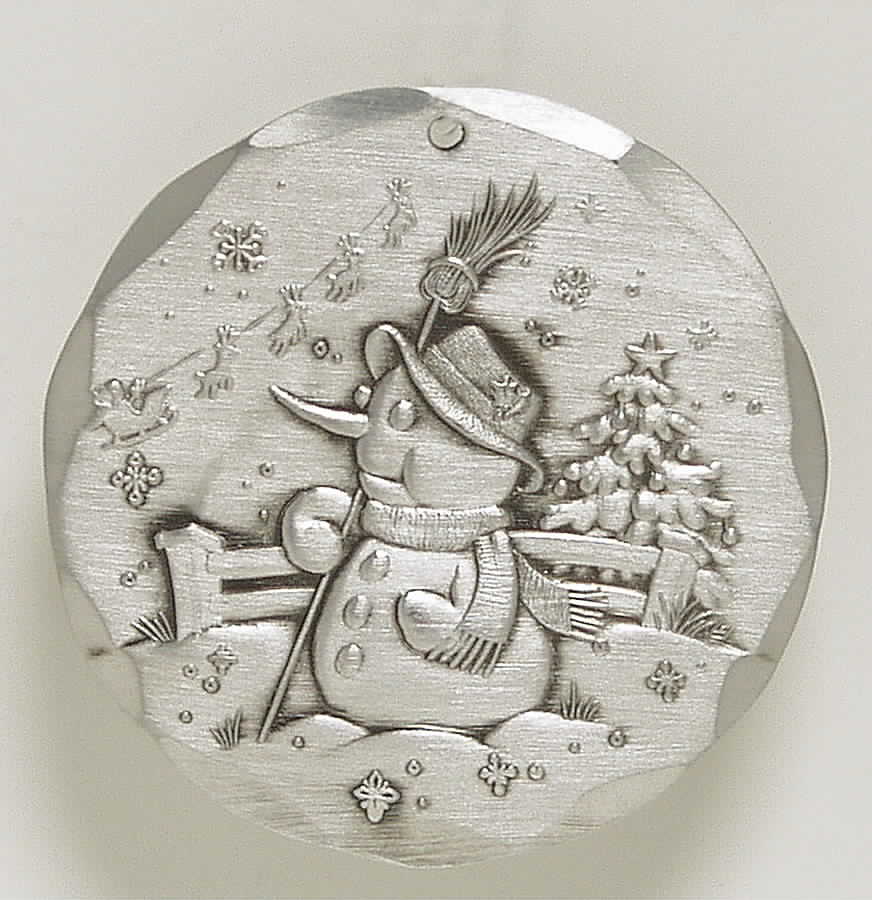 Annual Aluminum Ornament Snowman - No Box by Wendell August-1