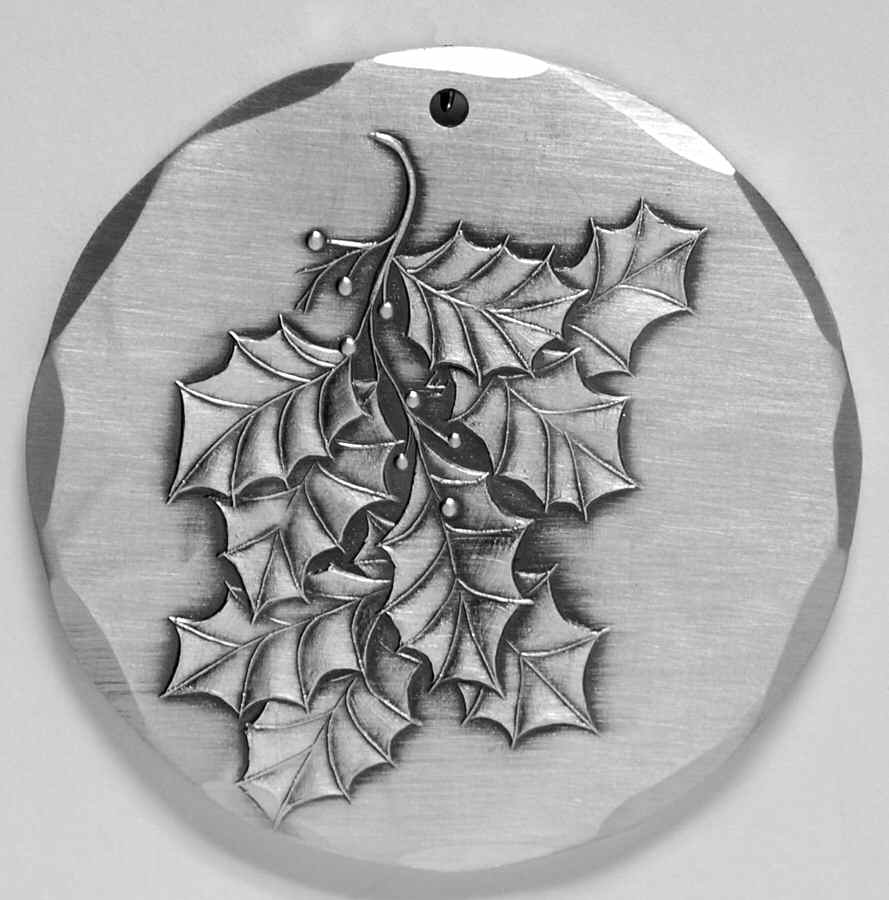 Annual Aluminum Ornament Holly - No Box by Wendell August-1