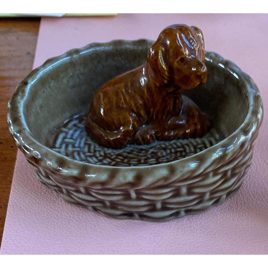 Wade Whimsies Dog In A Basket - No Box by Wade (England)-1