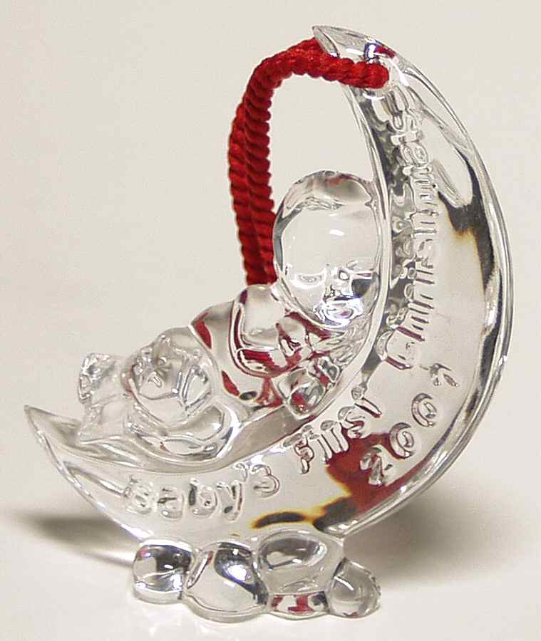 Baby's First Christmas-Exclusive Baby On Moon-2001 - Boxed by Waterford Crystal-1