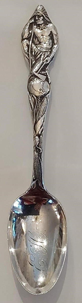 Sterling Souvenir Spoons Indian With Corn - No Box by Wallace Silver-1