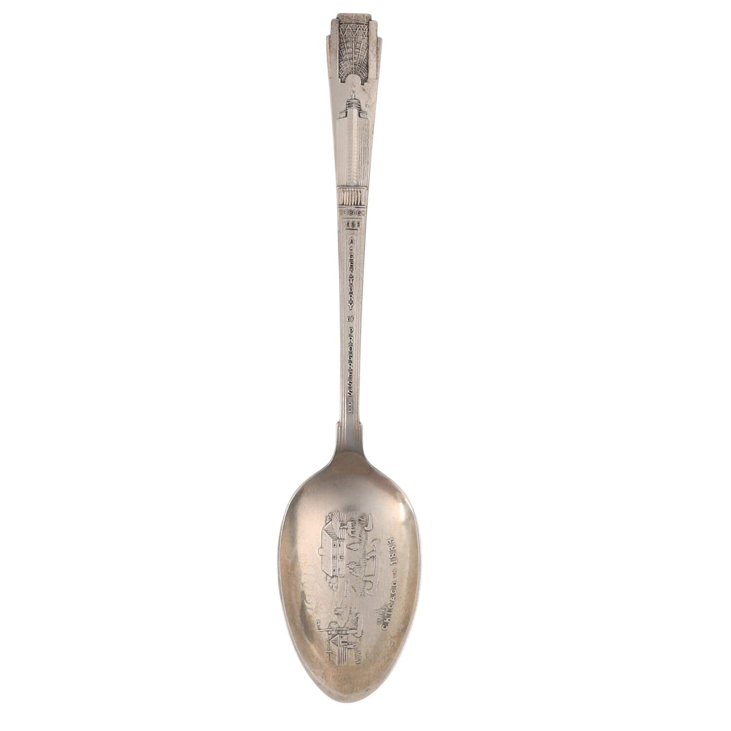 Sterling Souvenir Spoons Chicago World's Fair 1833-1933 - No Box by Wallace Silver-1