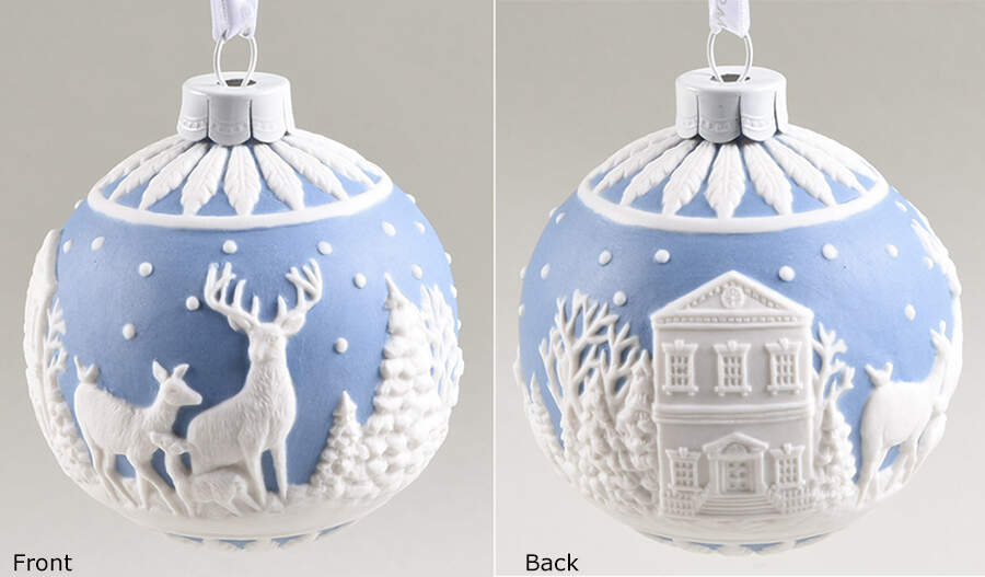 Jasperware Ball Ornaments Christmas Deer  - Boxed by Wedgwood-1