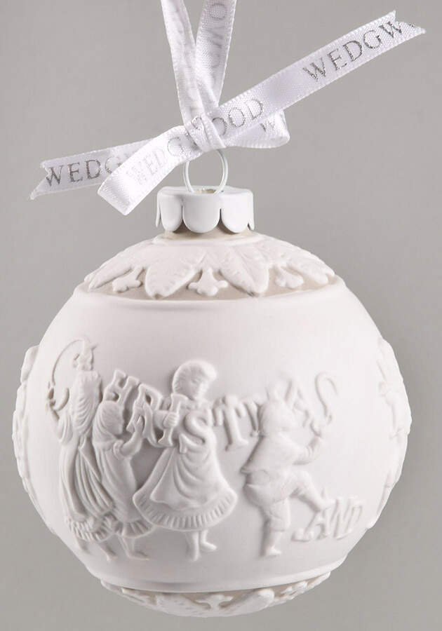 Jasperware Ball Ornaments Merry Christmas - With Box by Wedgwood-1