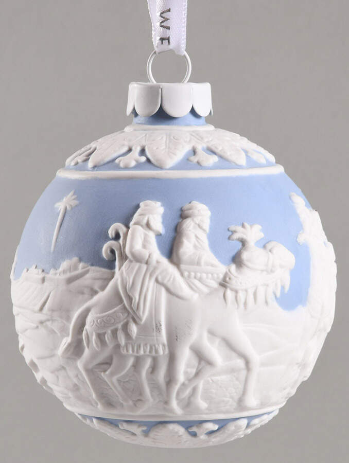 Jasperware Ball Ornaments Three Wise Men - Blue - Boxed by Wedgwood-1