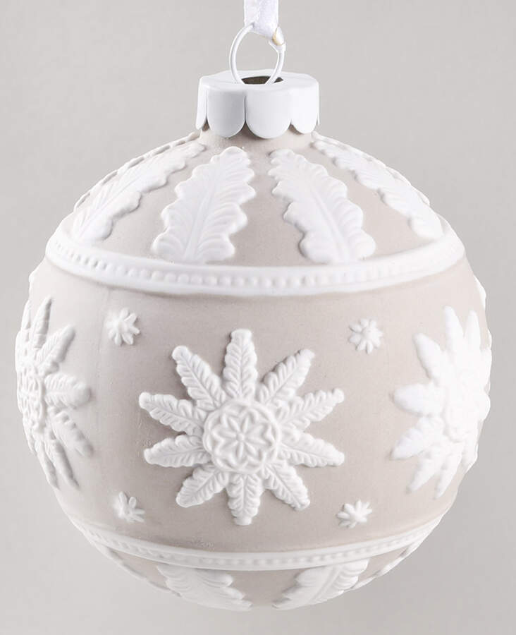 Jasperware Ball Ornaments Neoclassical Ball-Tan - Boxed by Wedgwood-1