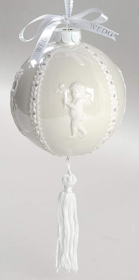 Jasperware Ball Ornaments Cameo-Relief White - Boxed by Wedgwood-1