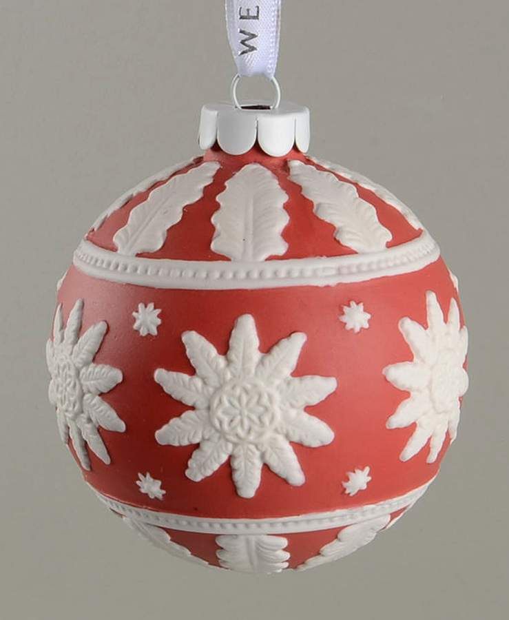 Jasperware Ball Ornaments Neoclassical Ball - Red - Boxed by Wedgwood-1