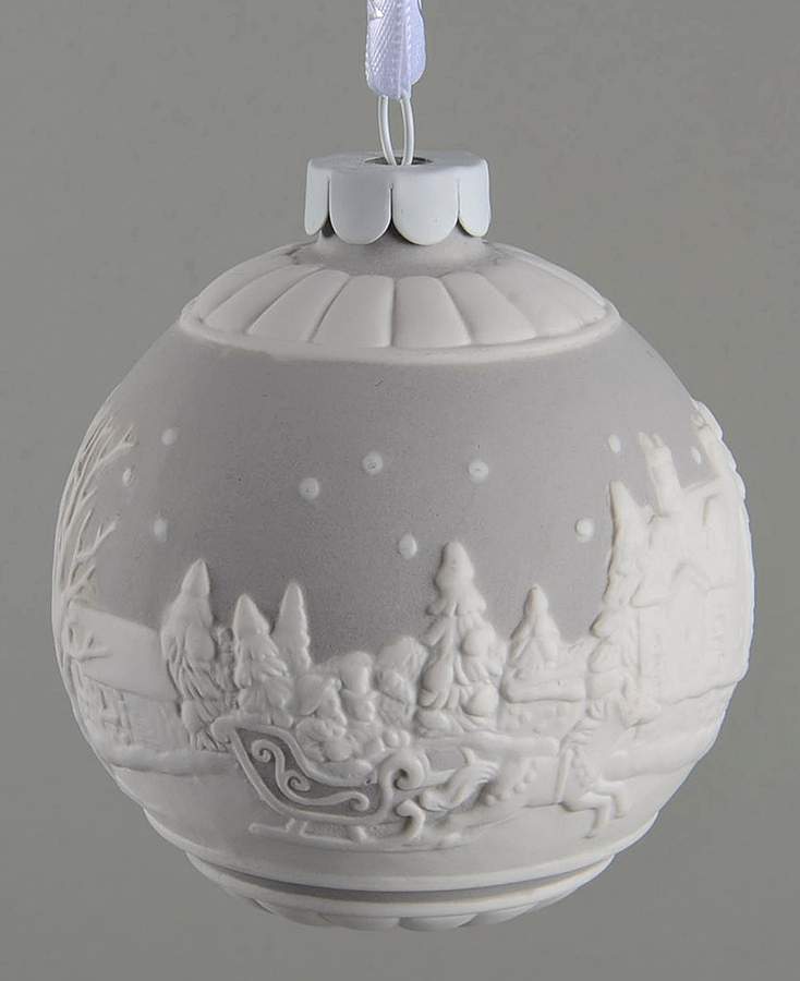 Jasperware Ball Ornaments Sleigh Ride - Grey - Boxed by Wedgwood-1