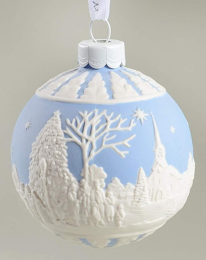 Jasperware Ball Ornaments Carol Service - Blue - Boxed by Wedgwood-1